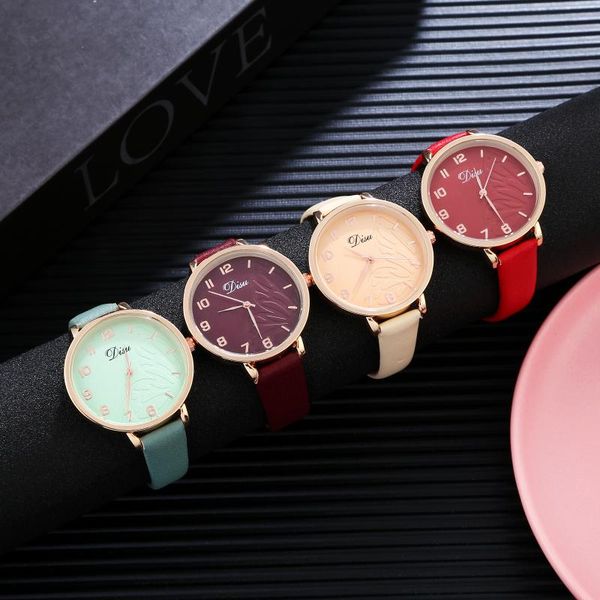 

fashion women watch luxurious leather rose gold quartz exquisite gifts choose ladies wristwatches, Slivery;brown