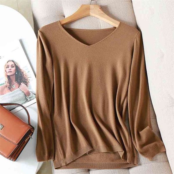 

aossviao autumn winter sweater knitted pullover women v-neck oversize sweater female loose long sleeve sweater jumper 210917, White;black