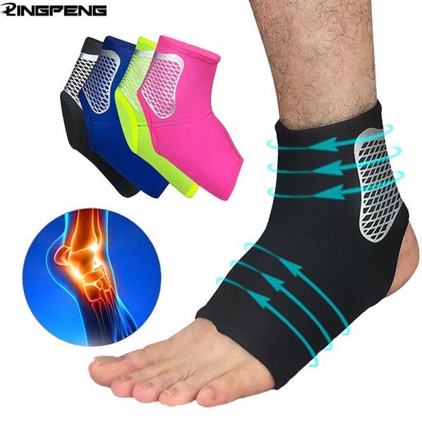 

elbow & knee pads ankle support sprained achilles tendon foot bandage outdoor running sports fitness elastic, Black;gray
