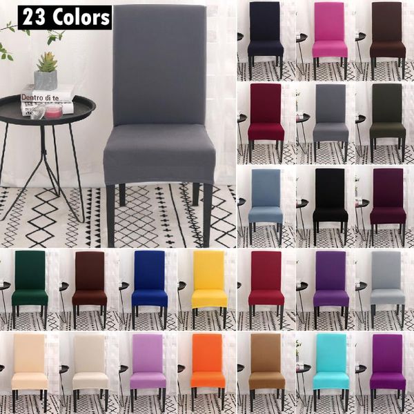 

chair covers 1/2/4pcs spandex stretch elastic solid color modern plain cover seat for dining el wedding banquet