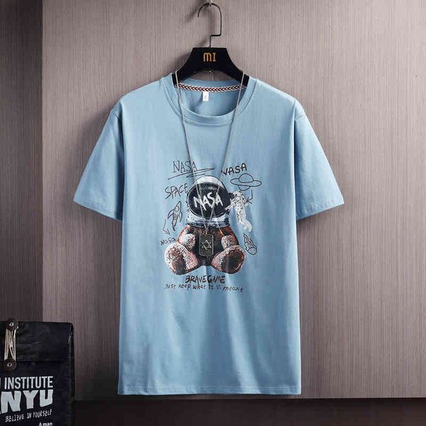 

men's t-shirts summer cotton tshirts fashion trend cartoon print short-sleeved t-shirt tee shirts drop mqcw, White;black