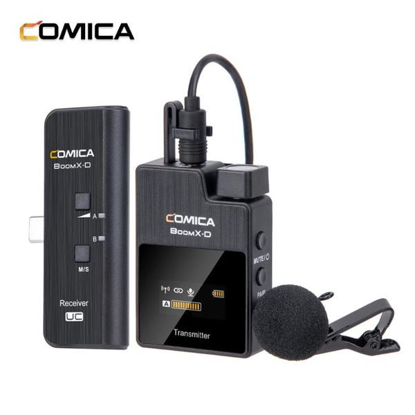 

microphones comica boomx-d uc1 uc2 type-c one-trigger-one 2.4g digital wireless microphone system for smartphones with interface
