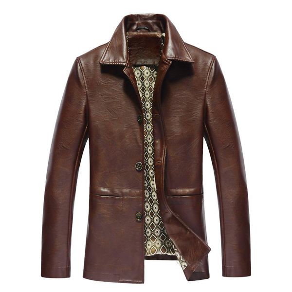 

men's fur & faux msaiss winter 2021 fashion cultivate one's morality business leather jacket man with thick warm coat, Black
