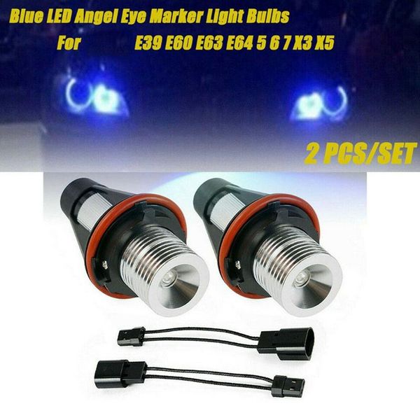 

blue led angel eye marker halo light bulbs lamps for - e39 e53 e60 e63 e64 e66 e87 5 6 7 x3 x5 [pack of 2 pcs] car headlights