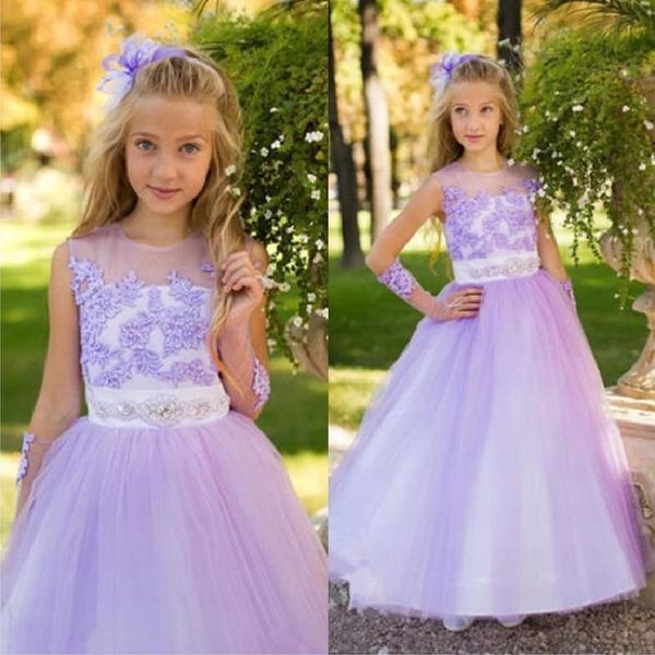 

girl's dresses without glove purple kids princess beading sash flower girl dress for wedding party vestido baby first comunion celebrit, Red;yellow