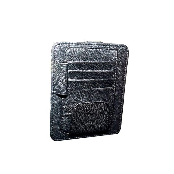 

car organizer leather grain sun visor paper file glasses folder card slot 4 colors lychee pattern 80g exquisitely designed durable