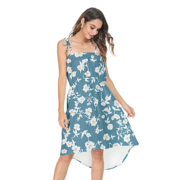 

maternity dresses 2021 young girls summer flowers tie-dye gradient european and american women's chiffon sling plus size dress for mom, White