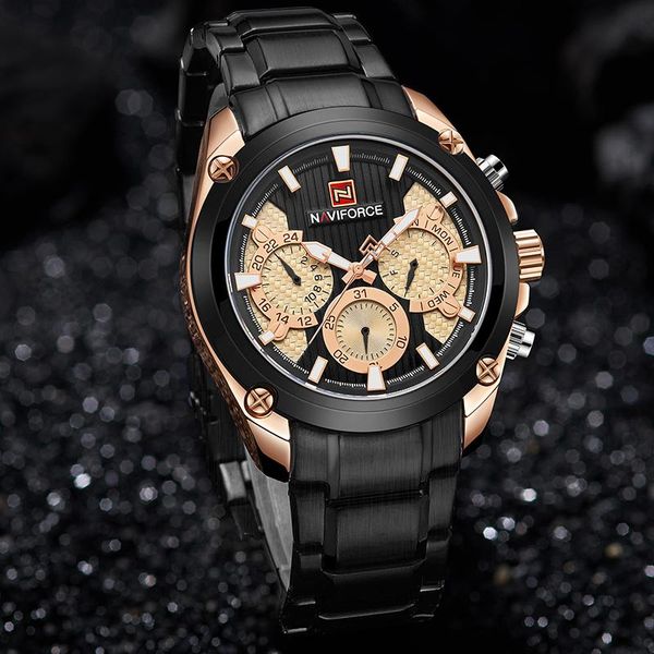 

wristwatches naviforce mens sport military watches men creative business waterproof quartz wrist watch male luxury clock relogios masculino, Slivery;brown