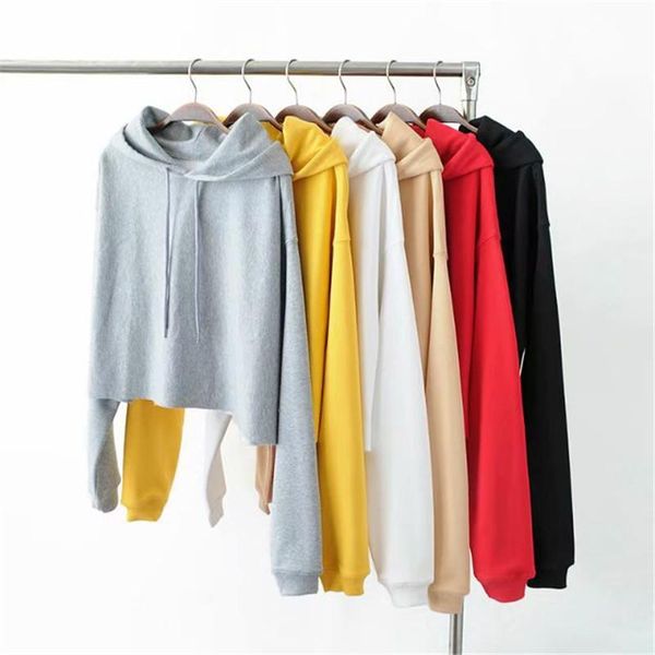 

women's hoodies & sweatshirts fall 2021 and for women white cropped hoodie oversized black red drawstring kawaii casual streetwear