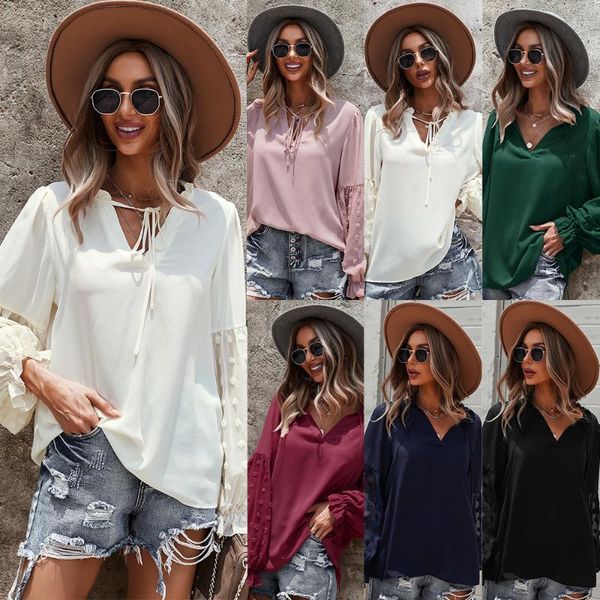 

women's blouses & shirts long-sleeved shirt 2021 autumn/winter stitching temperament casual wear, White
