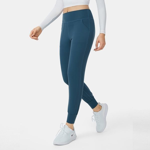 

lulu yoga pants autumn and winter new leggings high waist slim fit running pocket sports casual pants, Gray