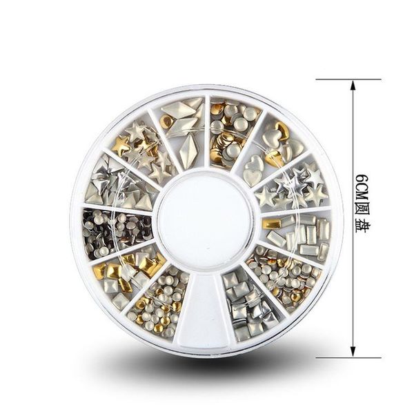 

mixed color chameleon stone nail rhinestone gold silver small irregular beads 3d art decoration in wheel accessories decorations, Silver;gold