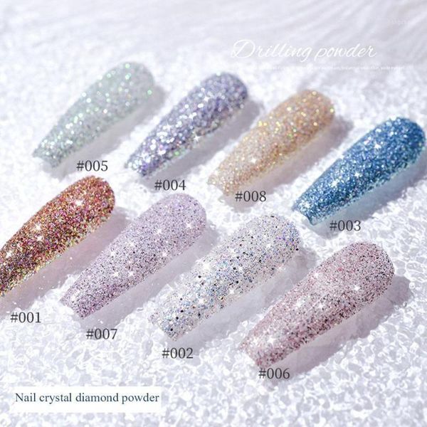 

crystal diamond nail powder drilling colorful art glitter shiny art1, Silver;gold