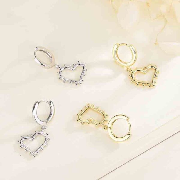 

baolaini s925 silver love earrings french korean ins net red same exquisite design sense female, Golden
