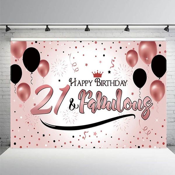 

party decoration po backdrop pink red balloons birthday glittering star dot poster girl portrait background studio prop custom