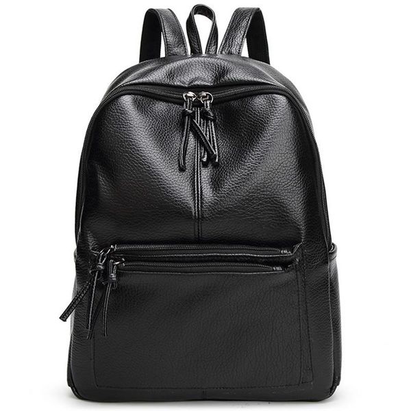 

outdoor bags pu leather fashion women backpack waterproof rucksack shoulder school bag for girls