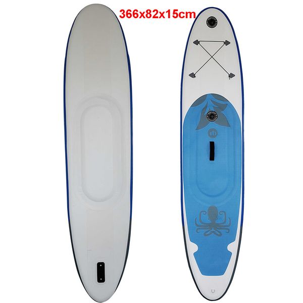 366x82x15cm Doppelte Luftkammer Surfbrett Drop Stitch Sup Aufblasbares Stand Up Paddle Board ISUP Angeln Yoga Float Plat im Angebot