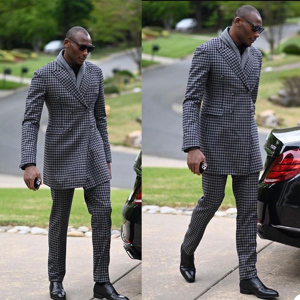 

black white plaid mens business tuxedos slim fit groom wedding blazer suits formal prom party wear(jacket+pants), Black;gray