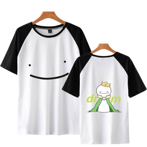 

men's t-shirts dreamwastaken t shirt summer cartoon short sleeve men women t-shirt dream smp merch graphic tees boy girl clothes, White;black