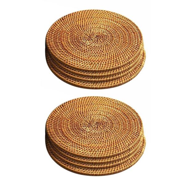 

mats & pads 8 pcs rattan trivets for dishes-insulated pads,durable pot holder table,heat resistant kitchen