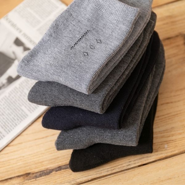 

XluK warm medium medium winter plush thick warm men's terry men's middle tube casual towel socks solid color cotton socks, Black