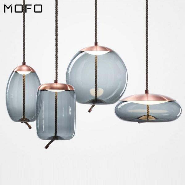 

pendant lamps nordic loft rope pendnat lights design decor glass hanging lamp living room restaurant kitchen luminaire lighting