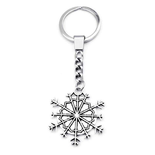 

keychains snowflake shaped glass dome cute little prince angel snowman keychain art picture key rings jewelry christmas gift wholesale, Silver
