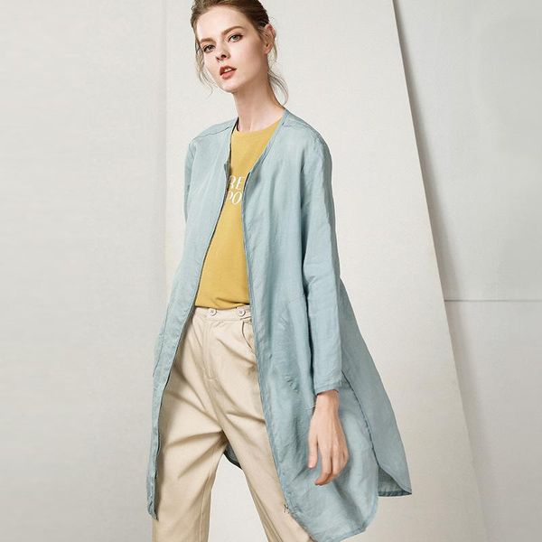 

women's trench coats fashion loose designer women spring coat 2021 full sleeve solid european windbreaker open stitch autum streetwear, Tan;black