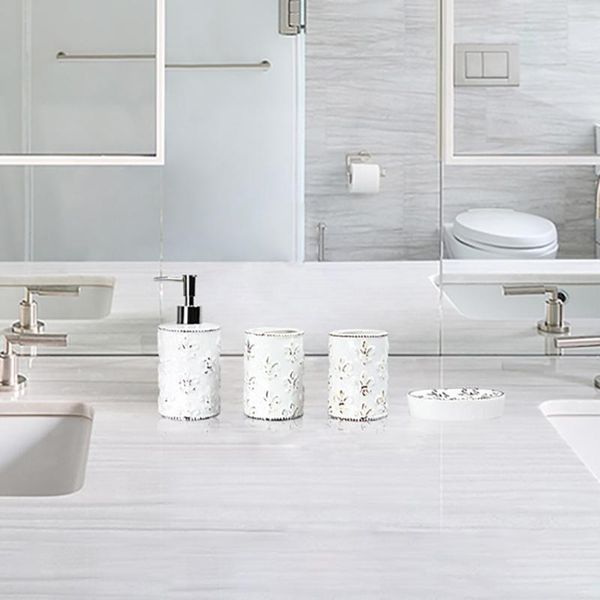 

bath accessory set 4pcs/set ceramics bathroom accessories soap dispenser/toothbrush holder/tumbler/soap dish for home decoration