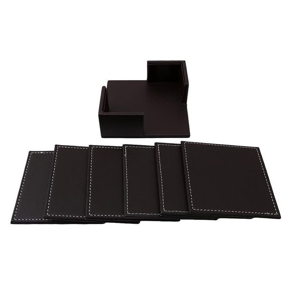 

table runner creative pu leather marble drink coffee cup mat tea pad dining placemats square europe eco-friendly,stocked