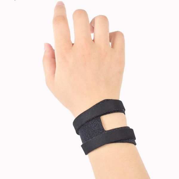 

wrist support 1 pair adjustable brace gym badminton durable training sprained tendon wristband professional elastic straps, Black;red