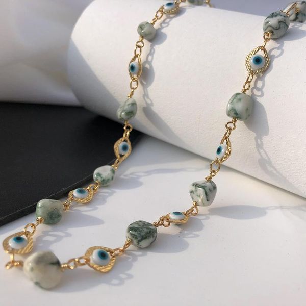 

chokers vintage demon eye necklace pendant punk harajuku style clavicle chain choker necklaces for women witch gothic jewelry gifts, Golden;silver