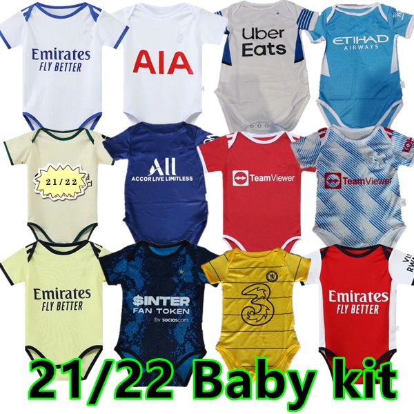 

21 22 baby kit soccer jersey 2021 2022 kids suit 6 to 18 months boys child sets home away football shirt uniform quality, Black;yellow