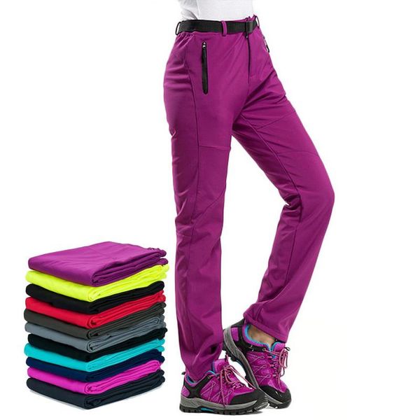 

women's pants & capris fleece thick winter windproof warm waterproof trousers casual women military army cargo plus size 3xl, Black;white