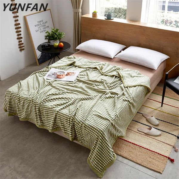 

blankets plaid simple quilts twin full queen king girls throw flannel blanket on bed/car/sofa luxury green rugs