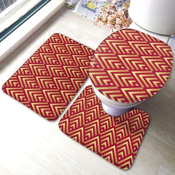 

bath mats gold art deco stripes on bathroom mat sets 3 piece set rugs memory foam toilet seat cover lid