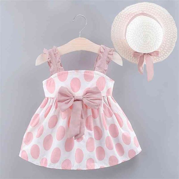 

baby / toddler bowknot decor dotted dresses with hat 210521, Red;yellow