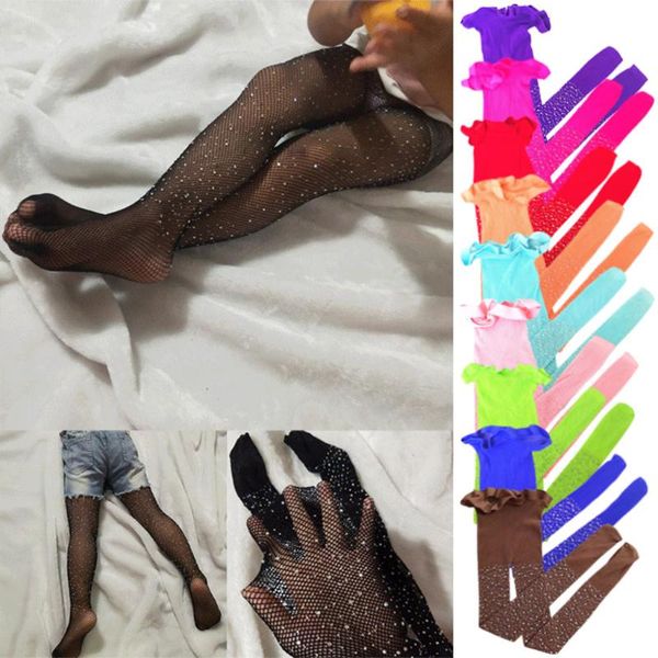 

footies arloneet fashion girls rhinestone mesh fishnet net pattern pantyhose tights stockings for children kids baby girl 2021 summer, Blue