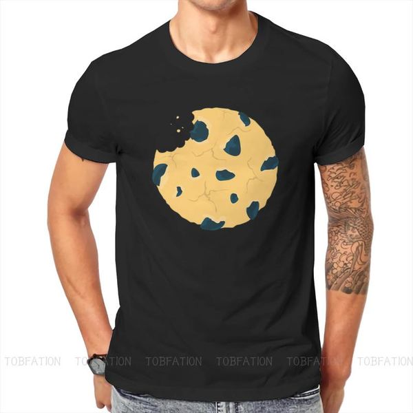 

men's t-shirts bite mark special tshirt chips ahoy chocolate cookie cartoon comfortable design graphic t shirt short sleeve ofertas, White;black