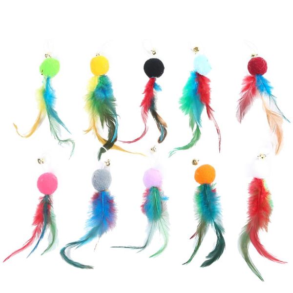 

cat wand ball cute teaser replacements refills feather toy for funny playing toys