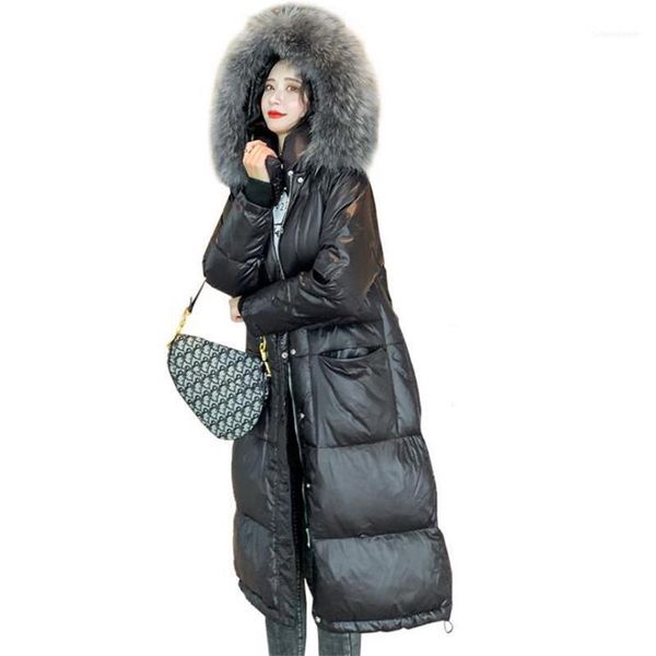 

women's down & parkas winter jacket women 2021 warm thick cotton loose fur hooded casual long parka black coat women1