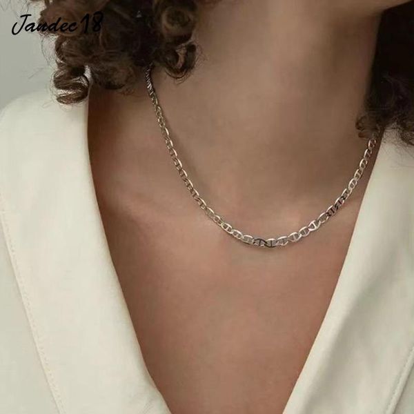 

Â elegant aestheticÂ collares choker simple clavicle chain gold color charm vintage necklace women jewelry accessories chains, Silver