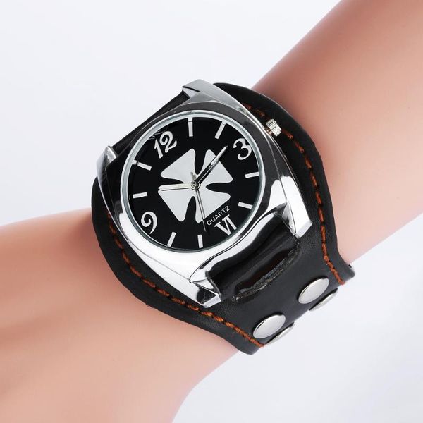

wristwatches vintage cool design rock punk style skull watches men leather band square dial retro rivets bracelet quartz wristwatch mens gif, Slivery;brown