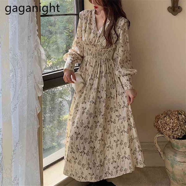 

spring summer bohemian womens dress female vintage floral printed maxi dresses long sleeve v-neck slim vestidos 210601, Black;gray