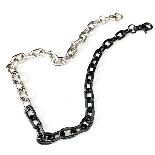 

fashion metal pants chain punk style waist thick two-tone pocket belt clothing accessories belts, Black;brown
