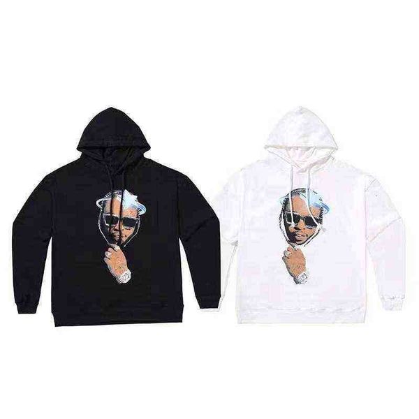 

trendy hip hop avatar hooded pullover sweater men's and wo same big v hoodie, Black