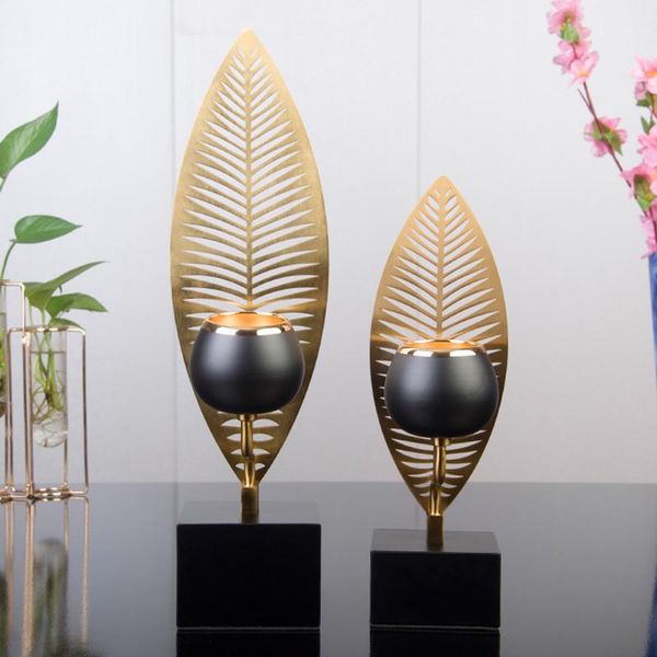 

candle holders retro leaf iron holder decoration metal kitchen table wedding home