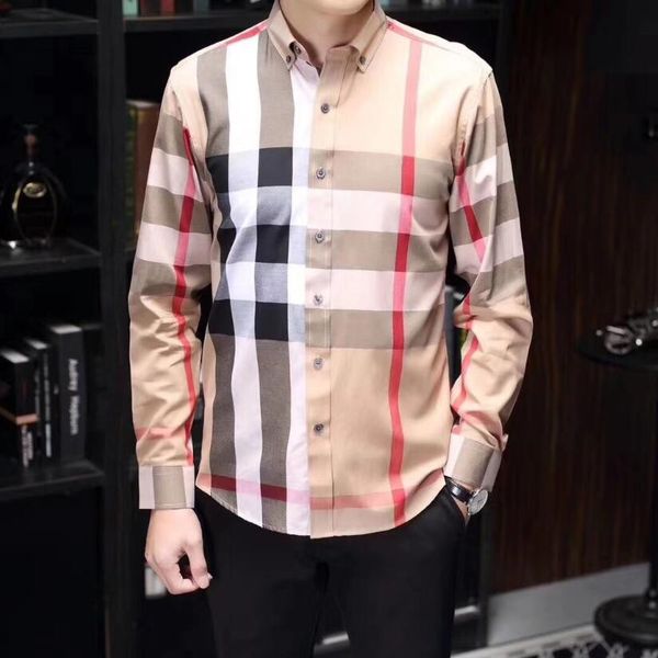 

brand men's business casual shirt mens long sleeve striped slim fit camisa masculina social male shirts fashion designer plaid shirt#10, White;black