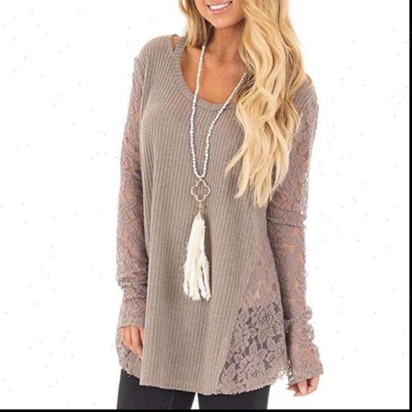 

autumn o neck women sweaters lace stitching knitted long sleeve jumpers casual pullovers, White;black