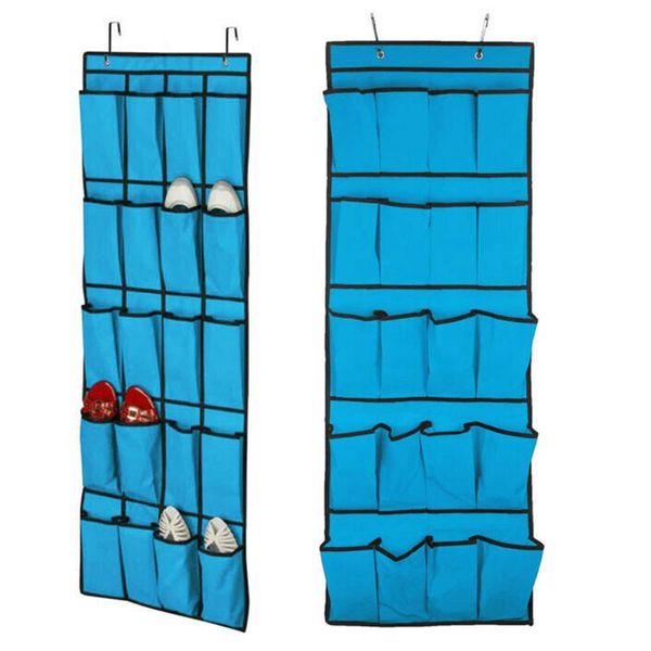 

20pocket over the door shoe organizer rack hanging storage space saver hanger 125cm*45cm for storing shoes, slippers, belts, etc boxes & bin